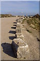 Stone blocks, Cheyne Weares car park in DT5 2DG