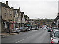 Looking down Burford High Street in OX18 4QN