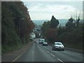 Road drops down into Crediton in EX17 4AA