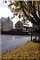Road junction at St. Arvans - with autumn colour in St Arvans