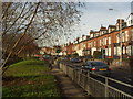 Burley Road from Woodsley Road junction, Leeds in LS3 1NT