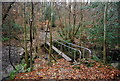Bridge across a stream in Shadwell Woods in TN4 8TX