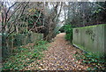 Semi urban footpath near Denney Bottom in TN4 9SH