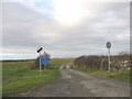 Mouth of the minor road leading to Pentre-traeth in LL64 5QZ