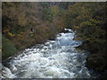 The river Glaslyn in full flow from Pont Aberglaslyn in LL55 4YG