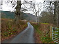 Lon wledig ger Llansantffraed-Cwmdeuddwr / Country lane near Llansantffraed-Cwmdeuddwr in LD6 5HB