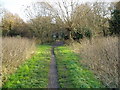 Foot path leading to foot bridge over the River Brent in UB1 3EP