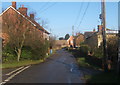 Looking north along the lane through Ash Street in South East Cosford Ward