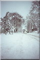 Broad Lane in snow, 1990 in CV5 8BE