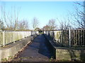 Footbridge over the A2 at the rear of the church of St. Michael and All Angels in CT2 8JZ