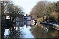 Lone narrow boat on the Kennet in RG14 1TF