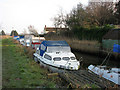 Moored boats beside footpath in NR29 4DJ