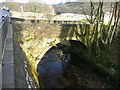 Old bridge over the River Holme, off Woodhead Road, Holmfirth in HD9 2BA