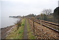 East Devon Way squeezed between the railway line & the River Exe in EX8 5AB