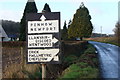 Old-fashioned road sign, near junction with A48 in NP26 5AT
