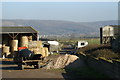 Track through farm with the Mendips in the background in BS26 2LH