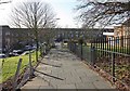 Path to St Paul's Church, Petersfield Avenue, Harold Hill, Essex in RM3 9LA