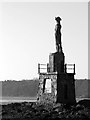 Lord Nelson's Statue on banks on Menai Straits in Llanfair Pwllgwyngyll Community