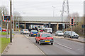 Leigh Road about to pass under the M3 at Eastleigh in SO53 3RS