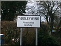 Tiddleywink place name sign in SN14 6LU