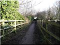 Footpath over the old Cheltenham to Banbury railway line in GL53 9JB