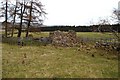 Sheep handling pens by a ruined cottage in AB54 4NA