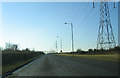 Chippenham Bypass with pylons in SN14 0RF
