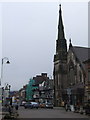 Trinity Church and Derby Street, Leek. in ST13 8EZ