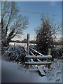 Stile and bridge over Hinton Meads Brook in TA12 6BX
