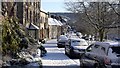 Snowfall in Rothbury High Street in NE65 7NS