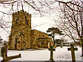 St. Nicholas' Church in Snow in Hinxworth