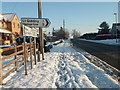Crusty snow on the footpath, Great Gidding in Great Gidding