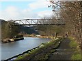 Pipe bridge over the Leeds & Liverpool canal in LS18 4GP