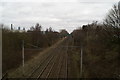 West Coast Main Line, looking North from Spencer Road, Whitley in WN1 2LT