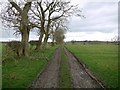 Footpath on farm track north of Low Hall in Matfen