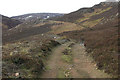Track heading into hills above Gartymore in KW8 6HH