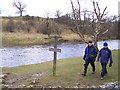 River Wharfe pathway sign in BD23 5BT