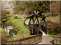 Wookey Hole, footbridge in the park. in BA5 1DL
