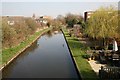 Longford River viewed from Stourton Avenue road bridge in TW13 6UP