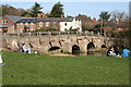River Wey and the old bridge, Tilford Green in GU10 2BW