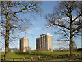 Tower Blocks from Old Rough Lane, Kirkby in L33 6XP
