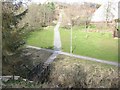 Steps, bridge and footpath by the Cuiken Burn in EH26 0EZ