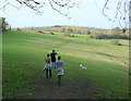 2009 : Walkers on a path on Danks Down in SN14 8RN