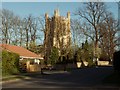 A view of All Saints church from Church Street in Haslingfield in CB23 1GL