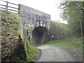 Bridge over a country lane at Lower Woodlands in St. Clement