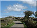 Rock-outcrop at the Llanddygfael-hir crossroads in LL68 0SG