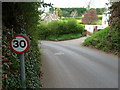 Bolham : 30mph Sign on Bolham Road in Tiverton