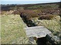 Footbridge across catchwater channel, Thurlstone Moors, Dunford in S36 4AF