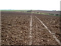 Footpath across a ploughed field in DN5 7EB