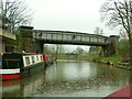 Railway bridge over canal in BD23 2SY
